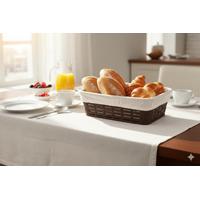 Bora Plastik Hasır Desenli Ekmek Sepeti Köşeli No:2 - Bezli BO668