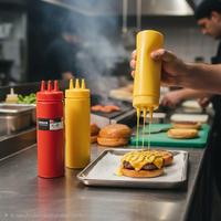 Corona Professional Ketçap & Mayonez Şişe 3 Delikli B.950 ml SARI BO2058